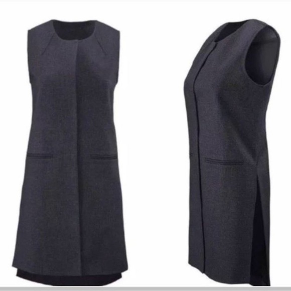 Cabi Women’s Drafting Charcoal Grey Vest Size S Step Hem Side Slits Lagenlook - Picture 4 of 13